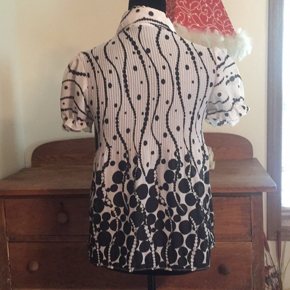 Sere Nade button up black & white blouse - Picture 4 of 7